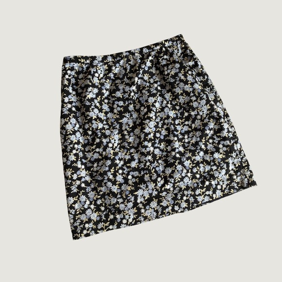 Casual Corner Annex Dresses & Skirts - Casual Corner Annex VTG Petite Floral Mini Skirt Black Blue Dark Romantic 8P